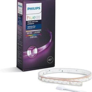 Philips Hue Lightstrip Plus (1m/3ft Extension without Plug), Works with Amazon Alexa, Apple Homekit and Google Assistant, Bluetooth Compatible, Single Color Effect
