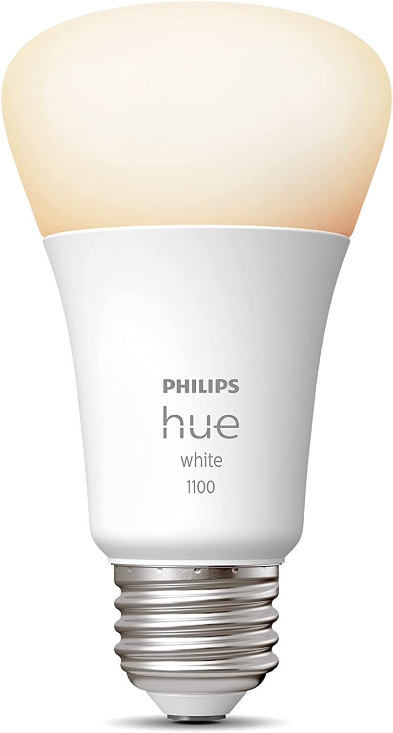 Philips Hue White A19 Medium Lumen Smart Bulb, 1100 Lumens, Bluetooth & Zigbee Compatible (Hue Hub Optional), Works with Alexa & Google Assistant