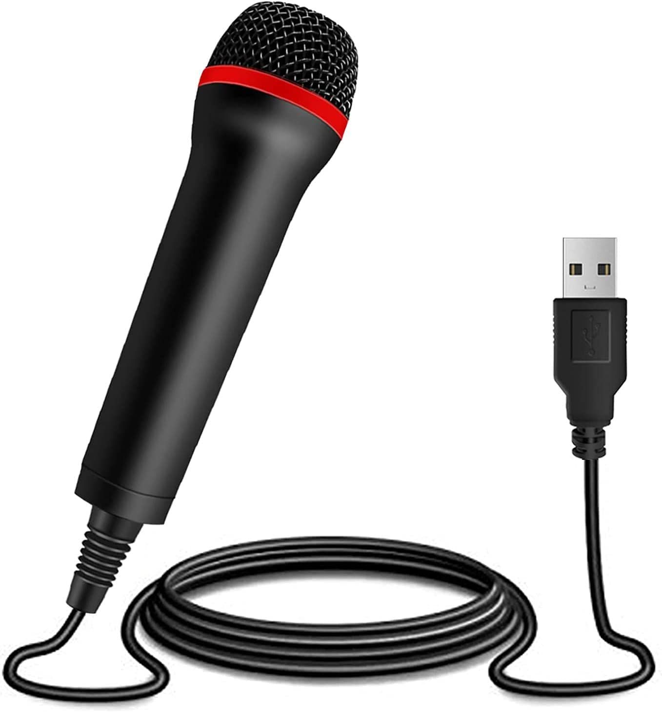 Universal USB Karaoke Microphone for Nintendo Switch-PS3, PS4, PS2, Xbox 360, Xbox One, PC Guitar Hero/Rock Band/Mac