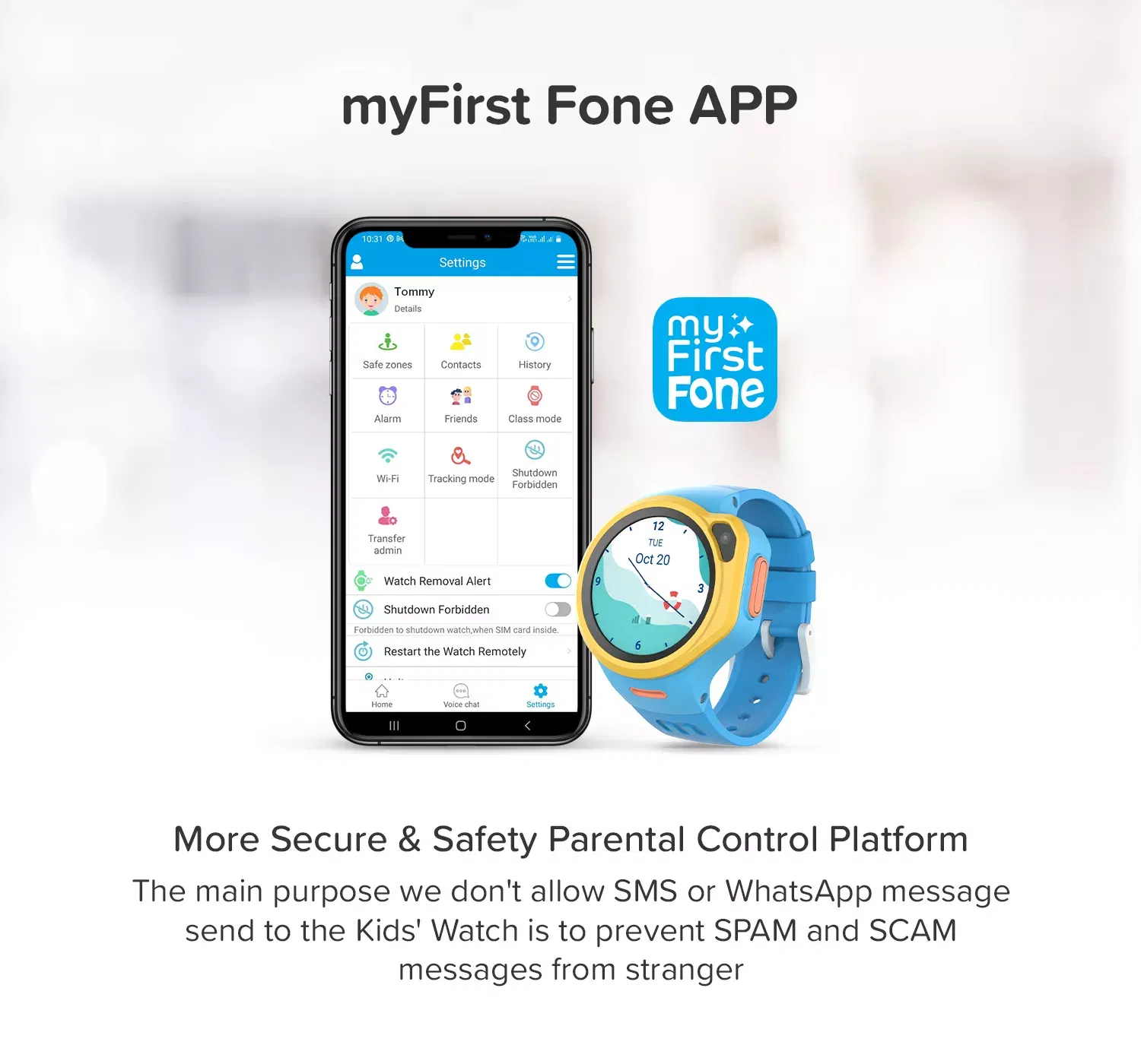 Oaxis MyFirst Fone R1 4G Music Kids Smart Watch Phone with GPS Tracker & Video Call Smart Watch for Kids Compatible with Wireless Headphones