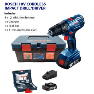 Bosch 18v Drill Set (drill, Tool Box, 41pc drill bits, battery, charger)