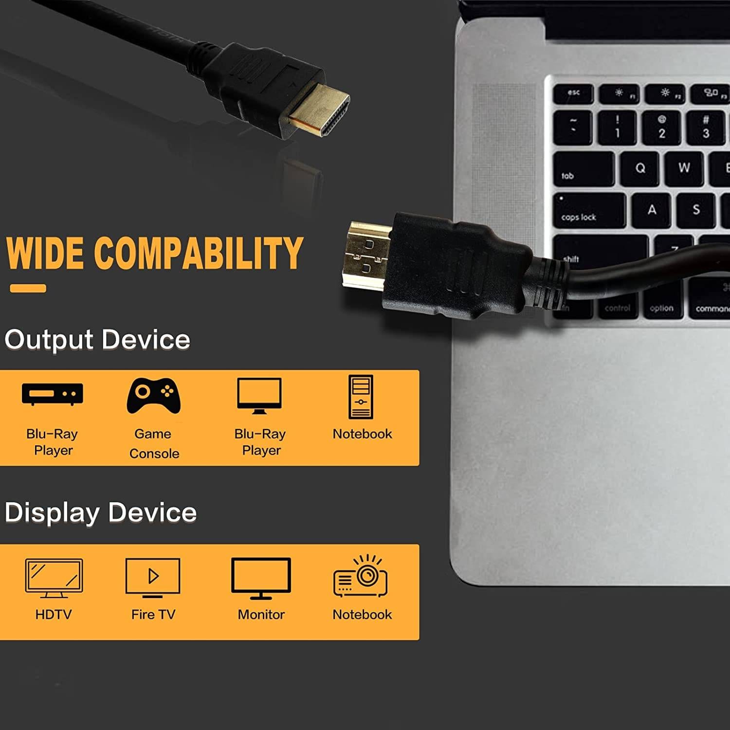 Nintendo Switch HDMI Cable - 1080P@60Hz Ultra High Speed HDMI to HDMI Cable, Ultra HD HDMI Cord Supports eARC Dynamic HDR, Compatible with TV Box, Laptops, PS5, PS4, Nintendo Switch