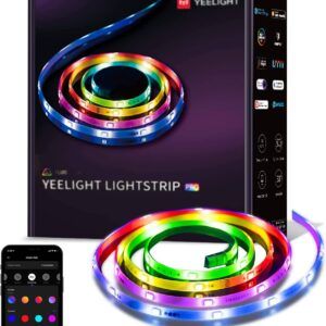 YEELIGHT Smart Led Strip Lights, 6.5 FT RGBIC Led Strip Lights Work with Siri Homekit, Alexa and Google, Color Changing Segmented Control, Game and Music Sync Led Lights for TV, Bedroom, Party Decor