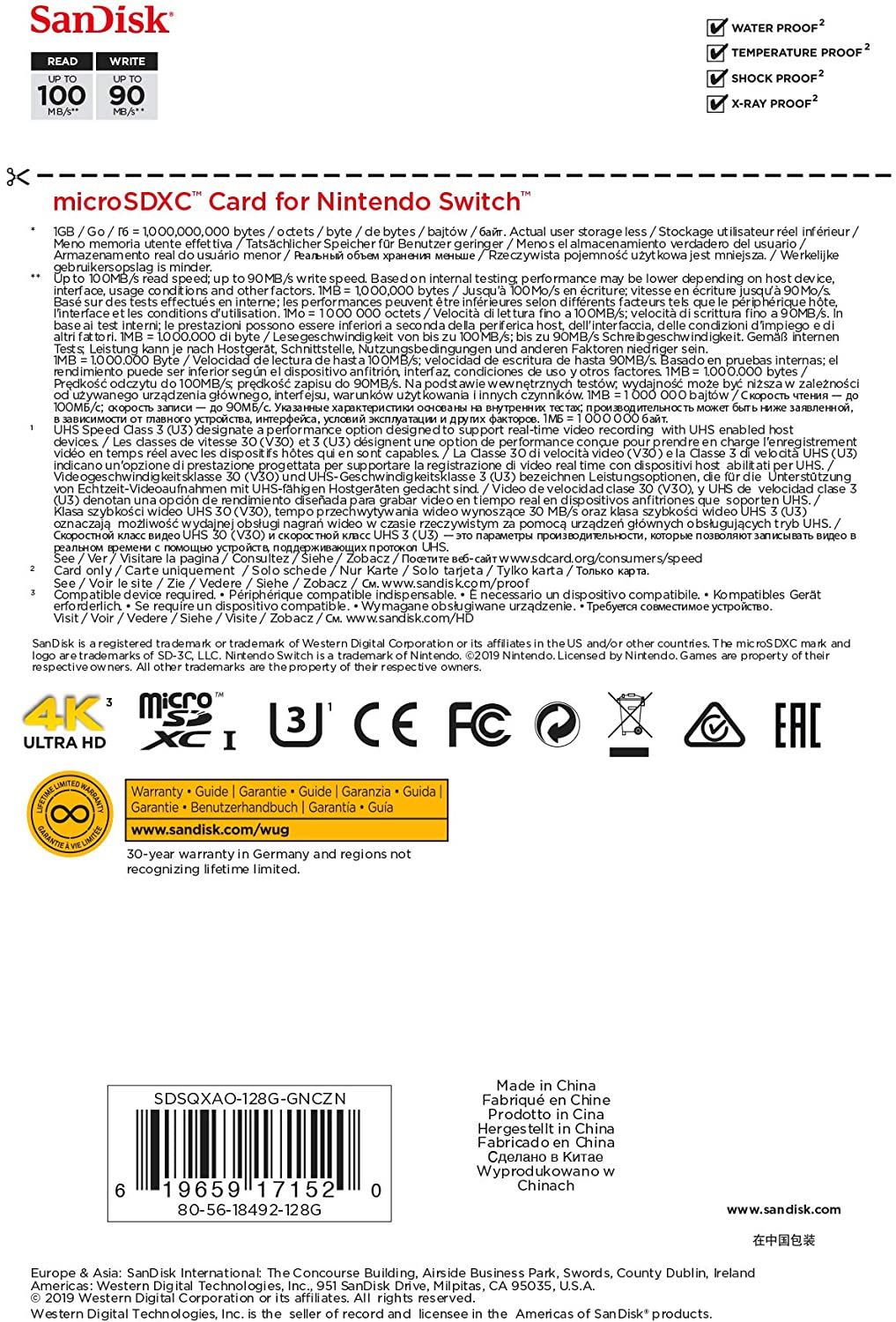 Sandisk microSD 128GB for Nintendo Switch