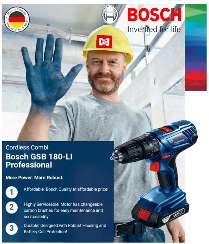 Bosch 18v Drill Set (drill, Tool Box, 41pc drill bits, battery, charger)