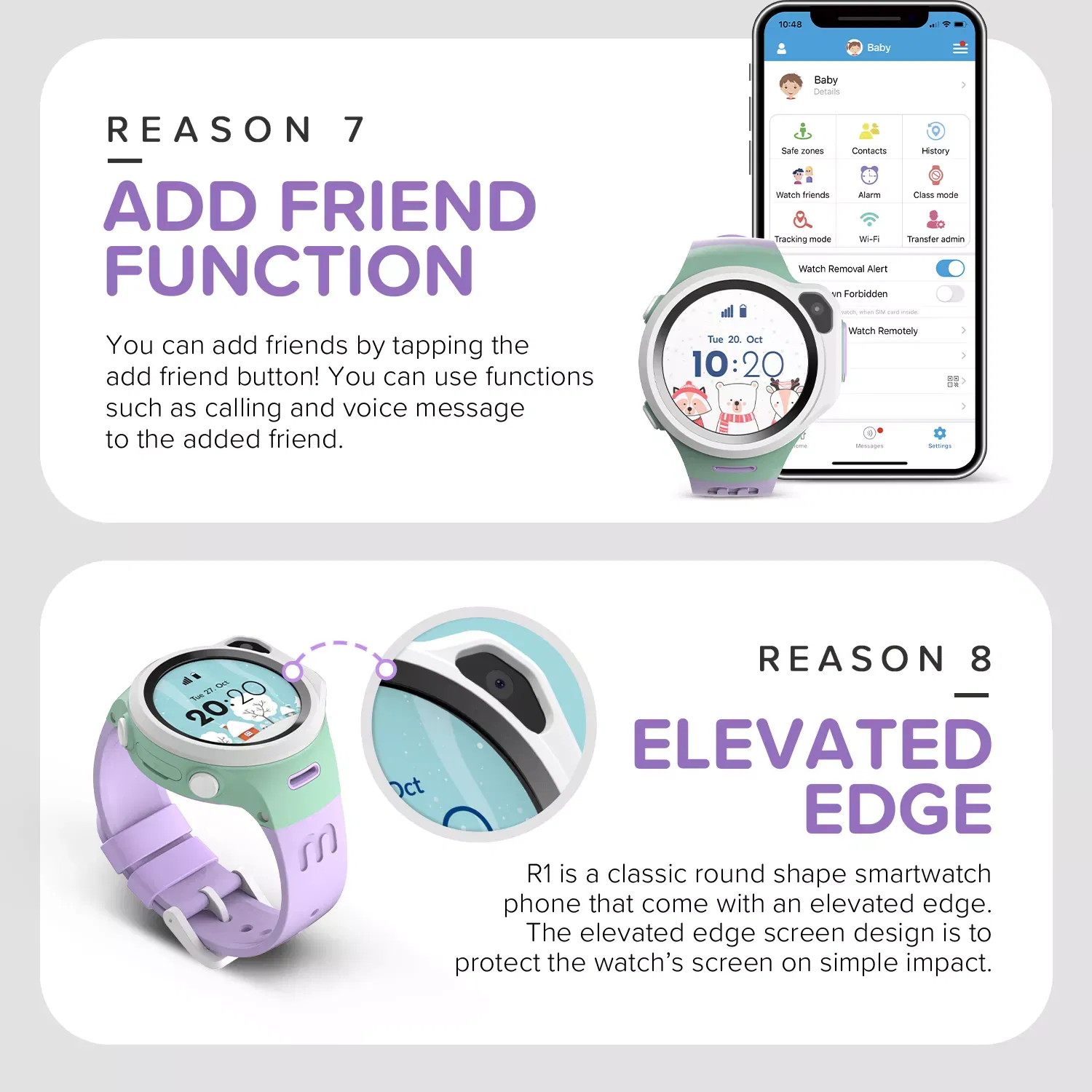 Oaxis MyFirst Fone R1 4G Music Kids Smart Watch Phone with GPS Tracker & Video Call Smart Watch for Kids Compatible with Wireless Headphones