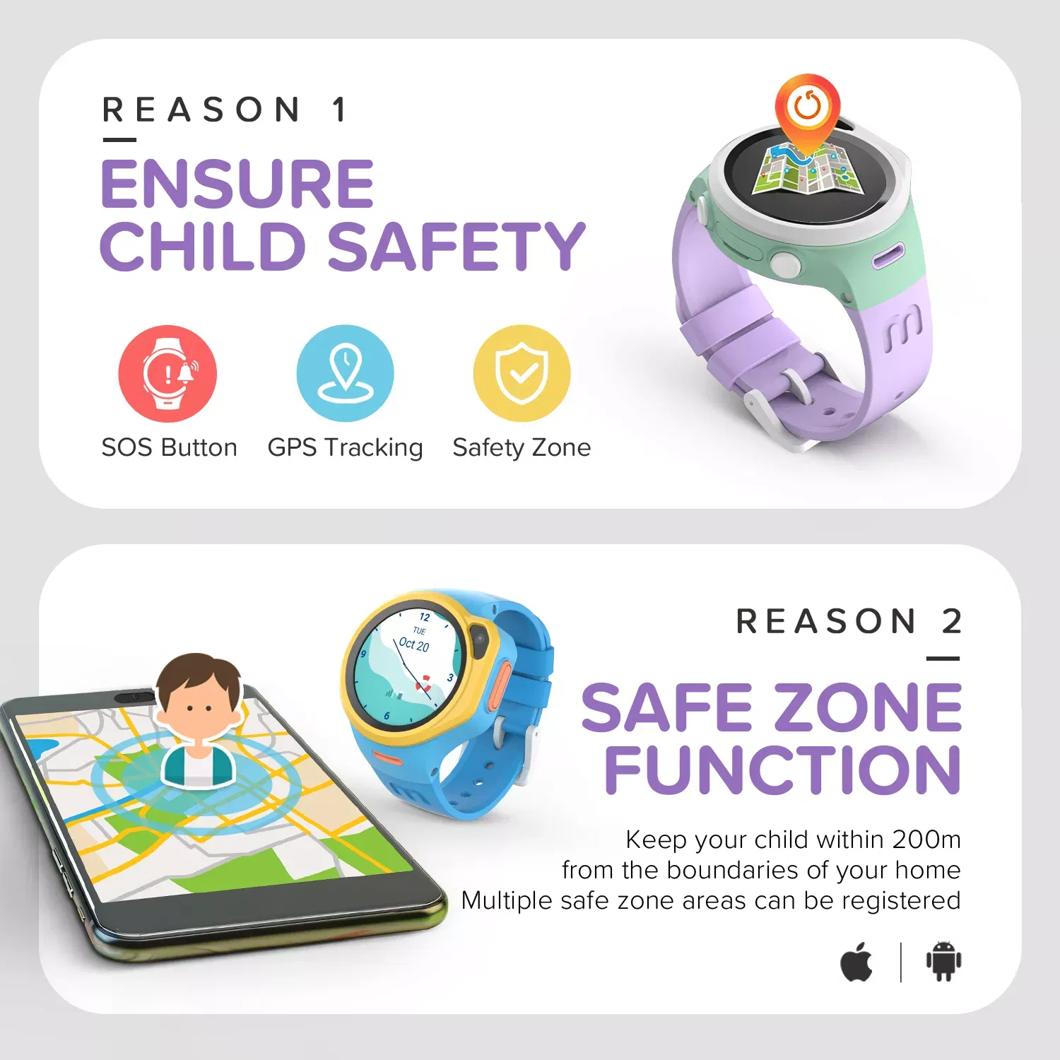 Oaxis MyFirst Fone R1 4G Music Kids Smart Watch Phone with GPS Tracker & Video Call Smart Watch for Kids Compatible with Wireless Headphones