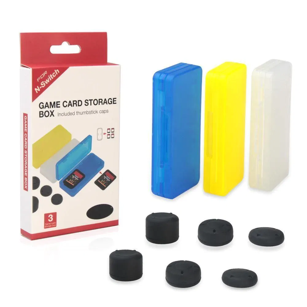 Dobe Game cartridge holder + Thumbstick caps bundle