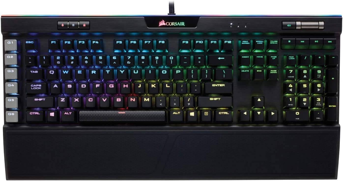 CORSAIR CS-CH-9127414-NA K95 RGB Platinum XT Wired Mechanical Gaming Keyboard, Cherry MX Speed XT Silver, Black (Windows)