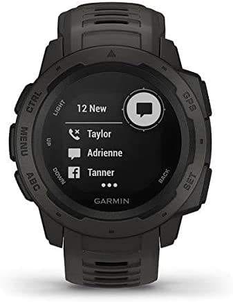 Garmin 010-02064-00 Instinct, Rugged Outdoor Watch with GPS, Features Glonass and Galileo, Heart Rate Monitoring and 3-Axis Compass