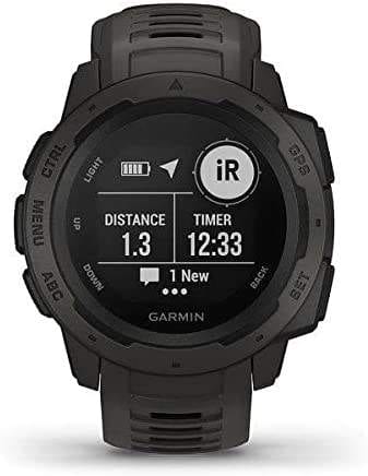 Garmin 010-02064-00 Instinct, Rugged Outdoor Watch with GPS, Features Glonass and Galileo, Heart Rate Monitoring and 3-Axis Compass