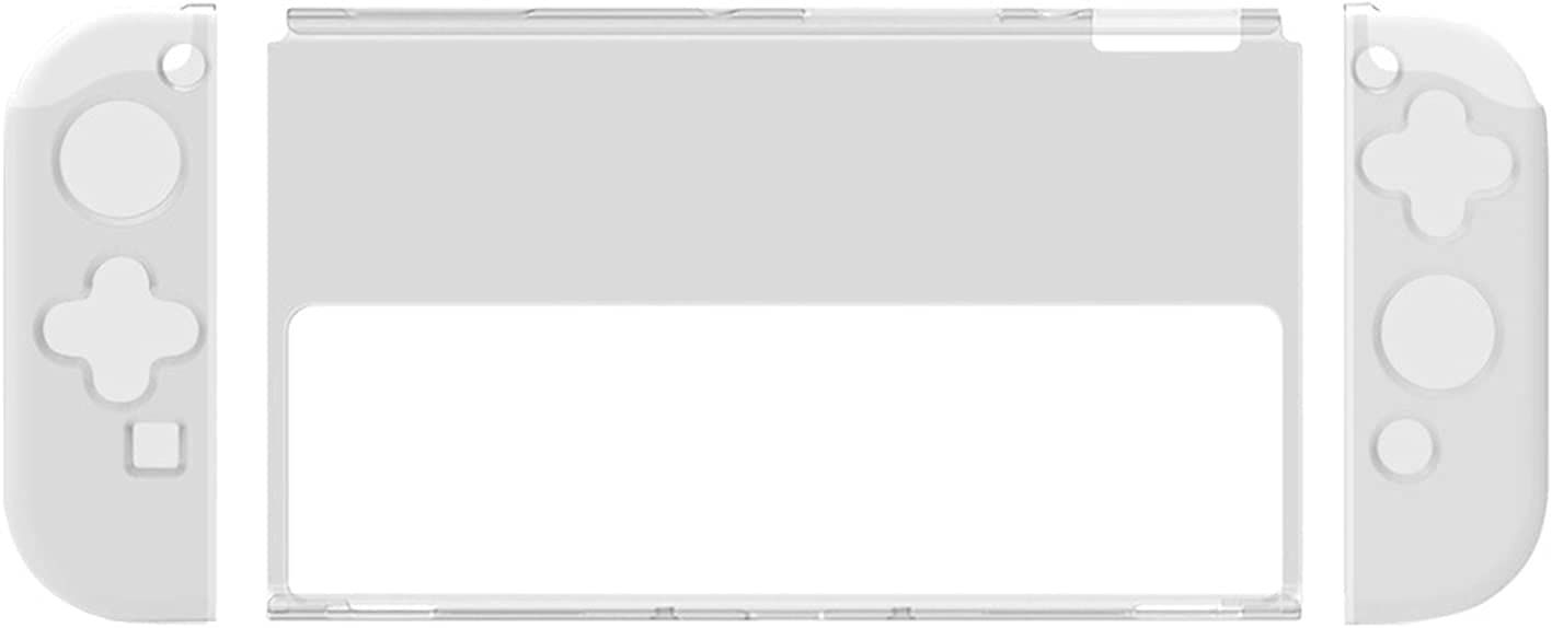 Transparent Case for Nintendo Switch OLED, Clear Dockable Shell Compatible with Switch OLED and Joycon Controller, Comfort Grip Case with Shock-Absorption and Anti-Scratch Design