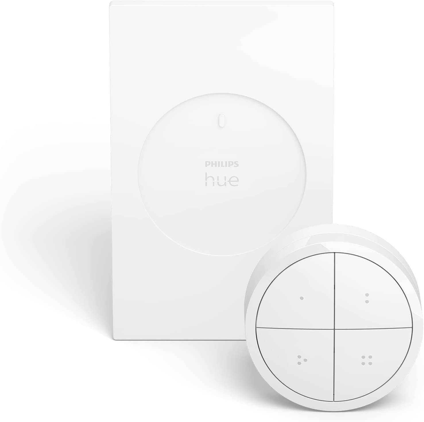 Philips Hue Wall Tap Dial Light Switch, Installation-Free, Smart Home, Exclusively for Philips Hue Smart Lights, White, 1-Pack