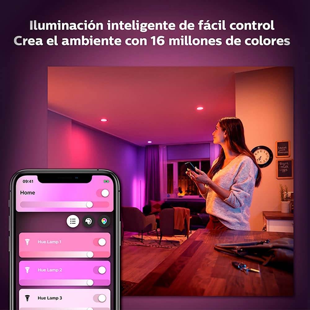 Philips Hue White & Color Ambiance LED Smart GU10 Bulb, Bluetooth & Zigbee Compatible (Hue Hub Optional), Voice Activated with Alexa, 1 Bulb