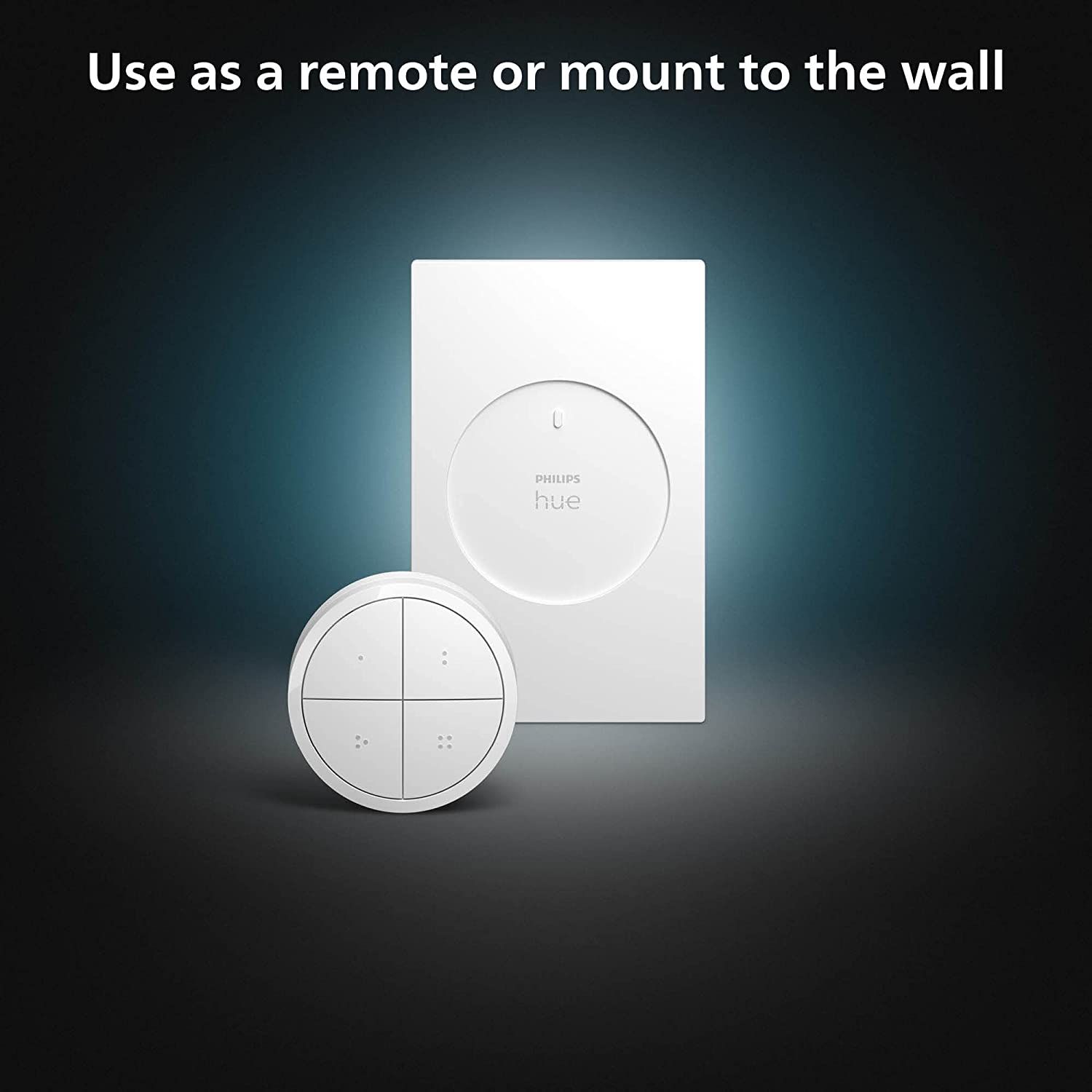 Philips Hue Wall Tap Dial Light Switch, Installation-Free, Smart Home, Exclusively for Philips Hue Smart Lights, White, 1-Pack