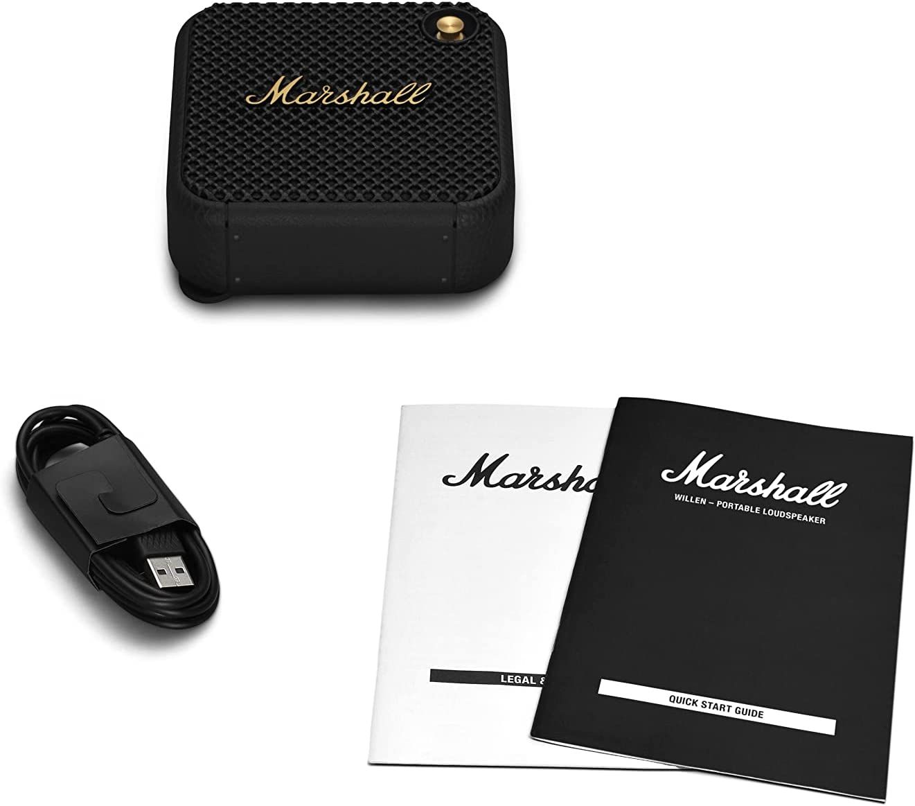 Marshall Willen Portable Bluetooth Speaker - Black & Brass