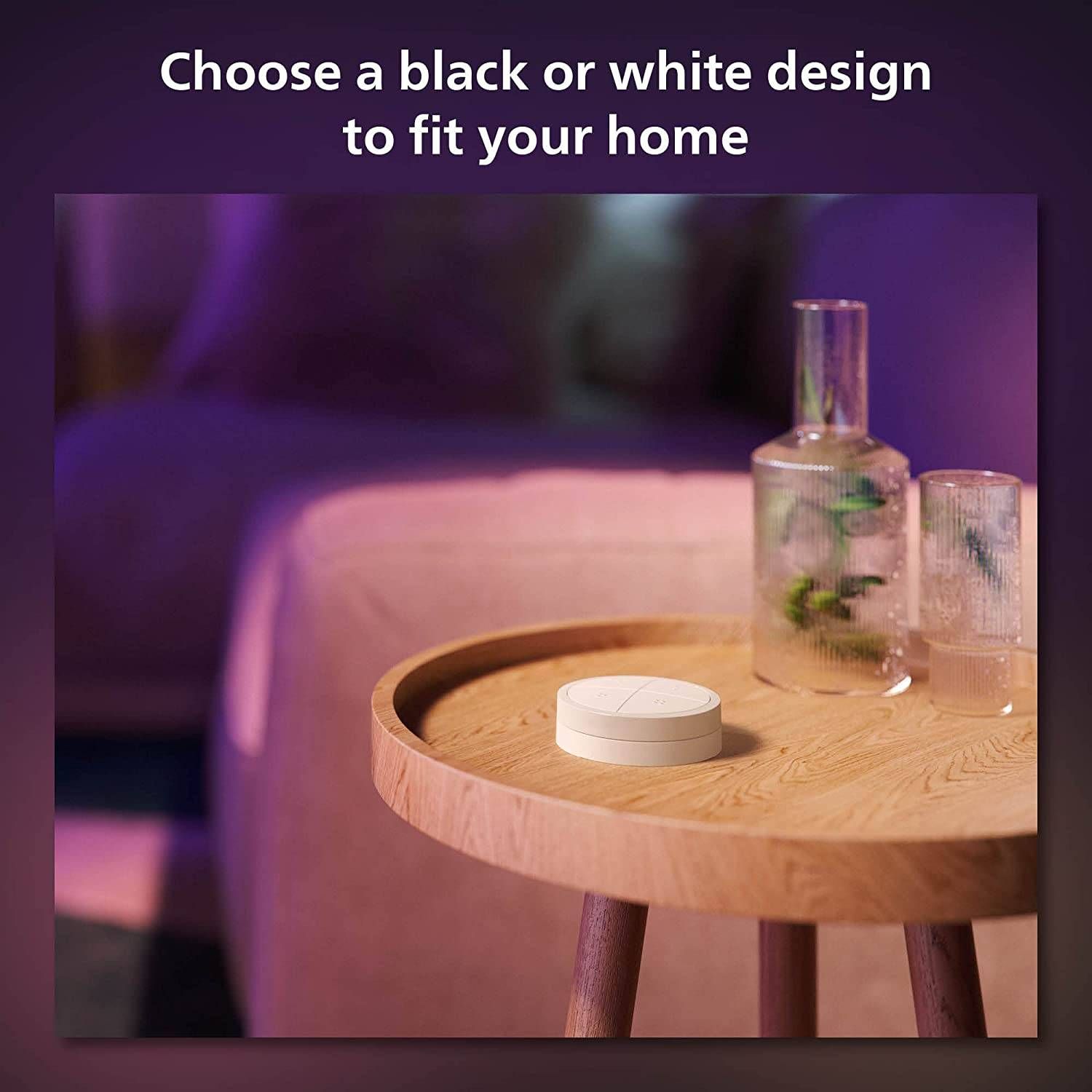 Philips Hue Wall Tap Dial Light Switch, Installation-Free, Smart Home, Exclusively for Philips Hue Smart Lights, White, 1-Pack