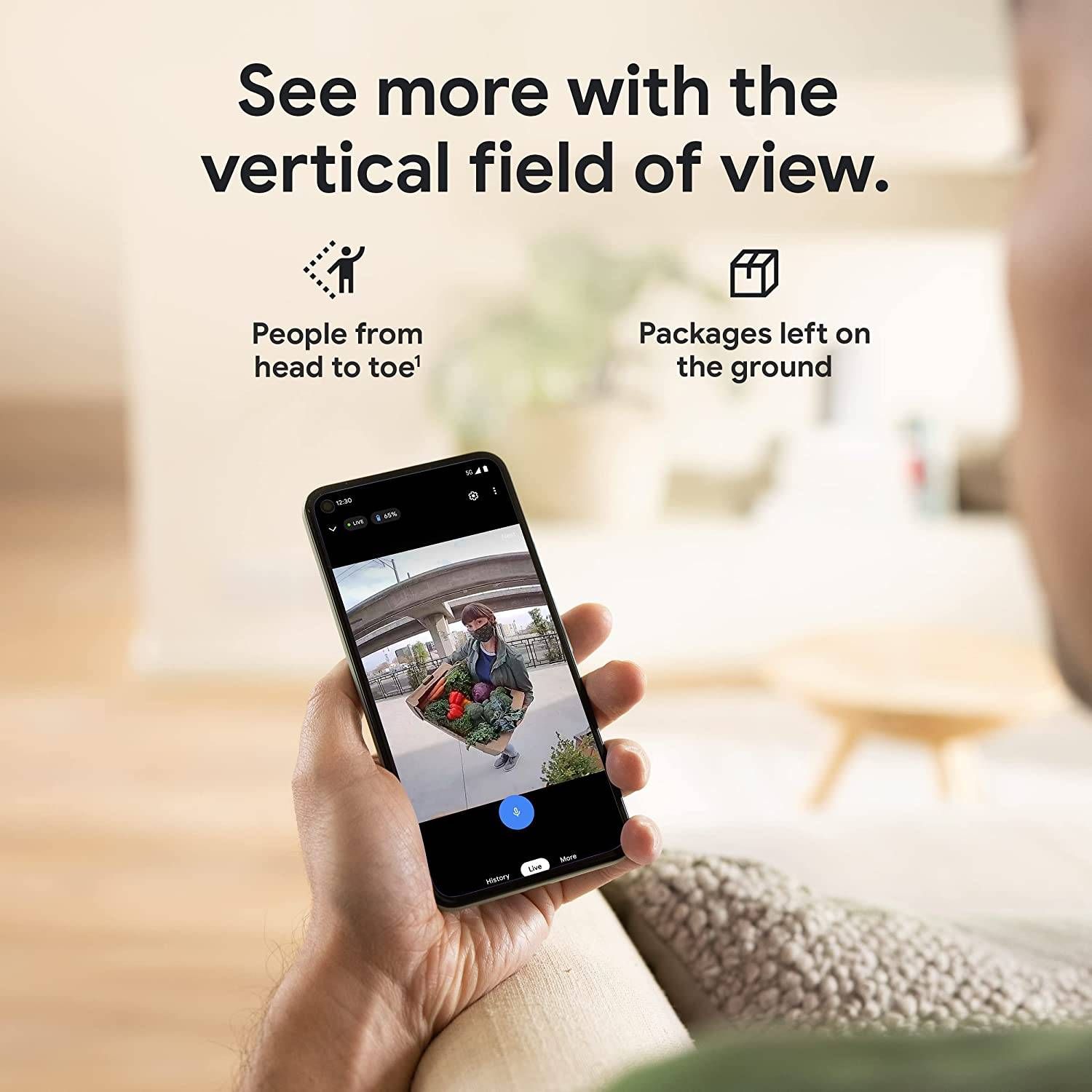 Google Nest Doorbell (Battery) - Wireless Doorbell Camera - Video Doorbell