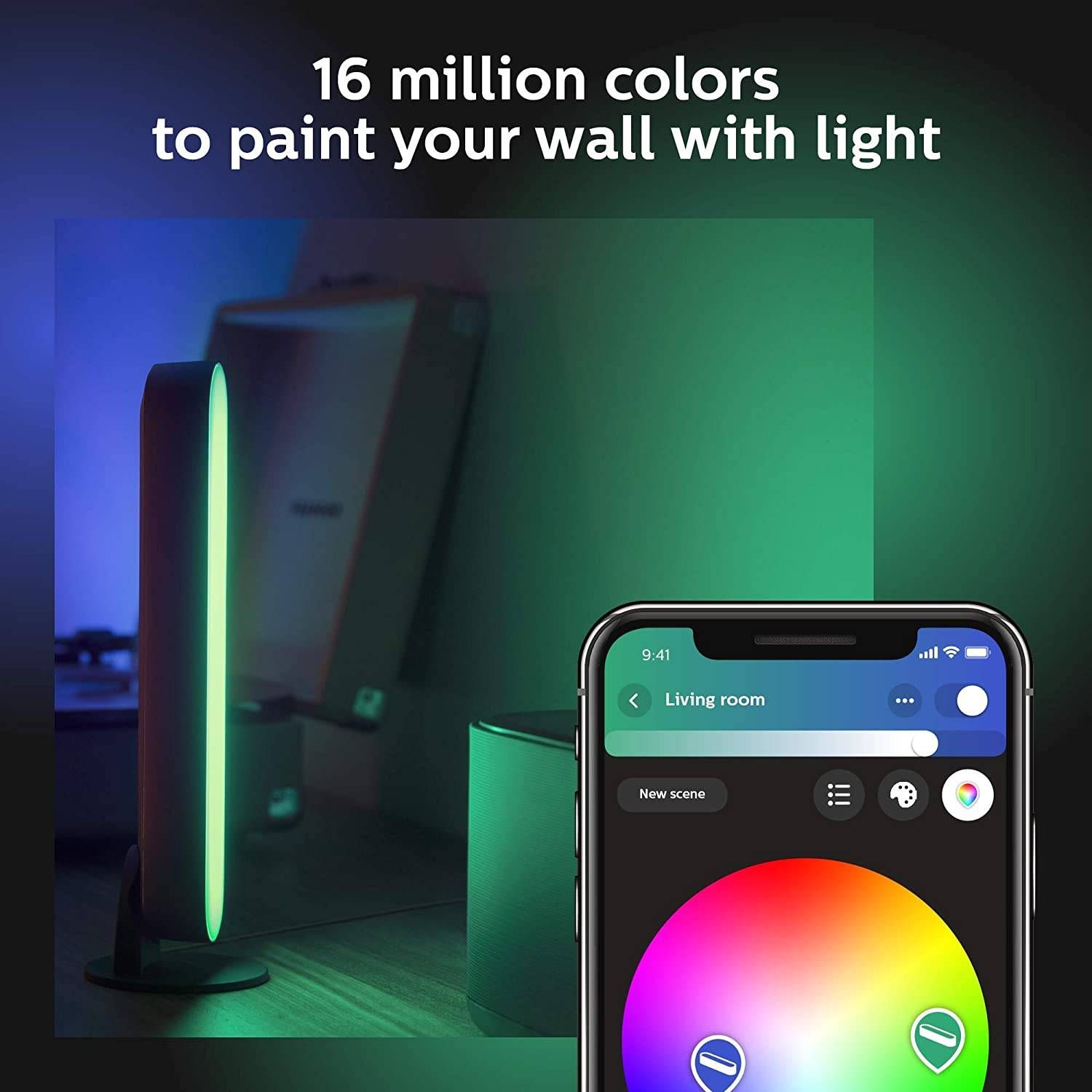 Philips Hue Play White & Color Smart Light Extension, Hub Required/NO Power Supply Included (Smart Lighting Compatibility with Amazon Alexa, Apple Homekit & Google Home)