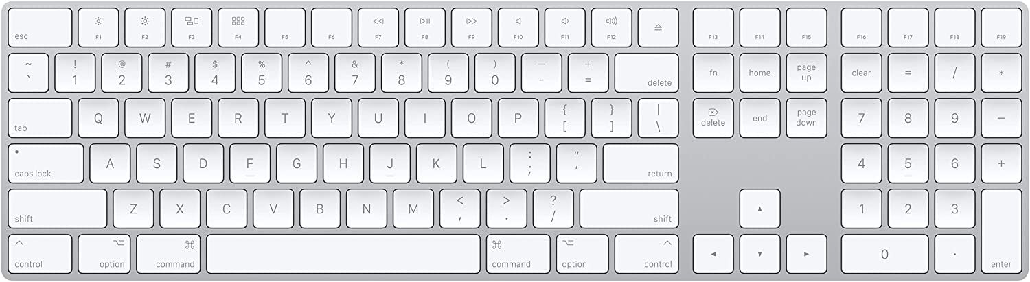 Apple Magic Keyboard with Numeric Keypad (Wireless, Rechargable) - US English - Silver