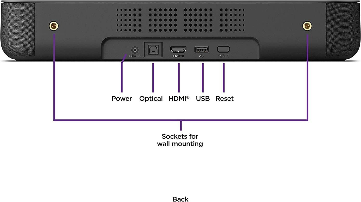 Roku Streambar | 4K/HD/HDR Streaming Media Player & Premium Audio, All In One, Includes Roku Voice Remote