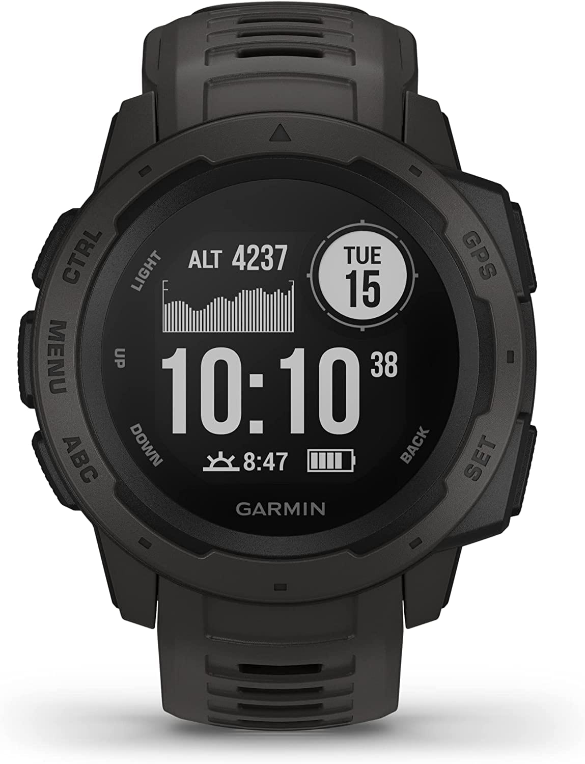 Garmin 010-02064-00 Instinct, Rugged Outdoor Watch with GPS, Features Glonass and Galileo, Heart Rate Monitoring and 3-Axis Compass