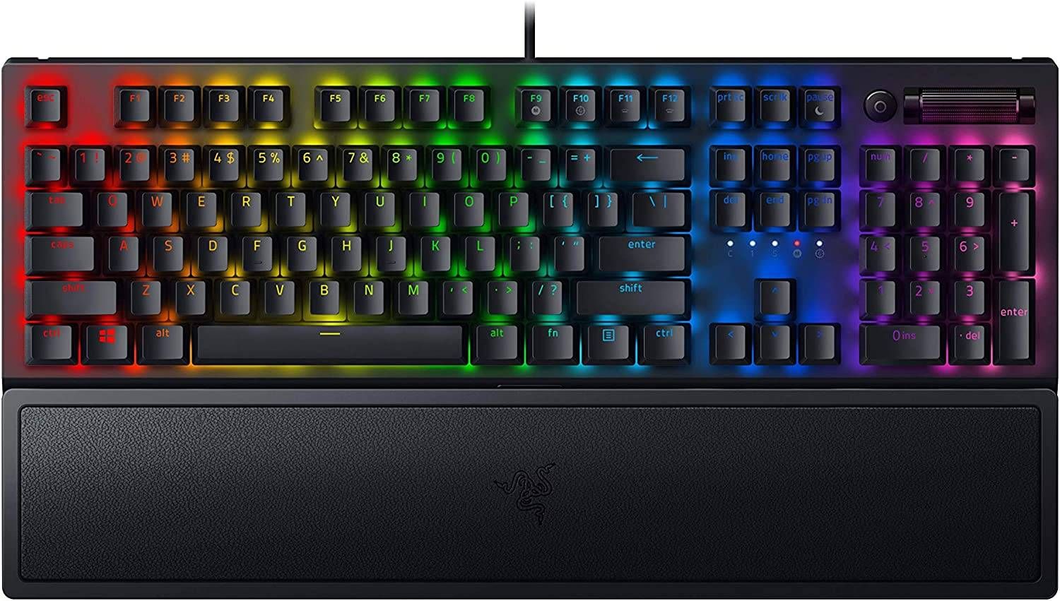 Razer BlackWidow V3 Mechanical Gaming Keyboard: Green Mechanical Switches - Tactile & Clicky - Chroma RGB Lighting - Compact Form Factor - Programmable Macro Functionality, Classic Black