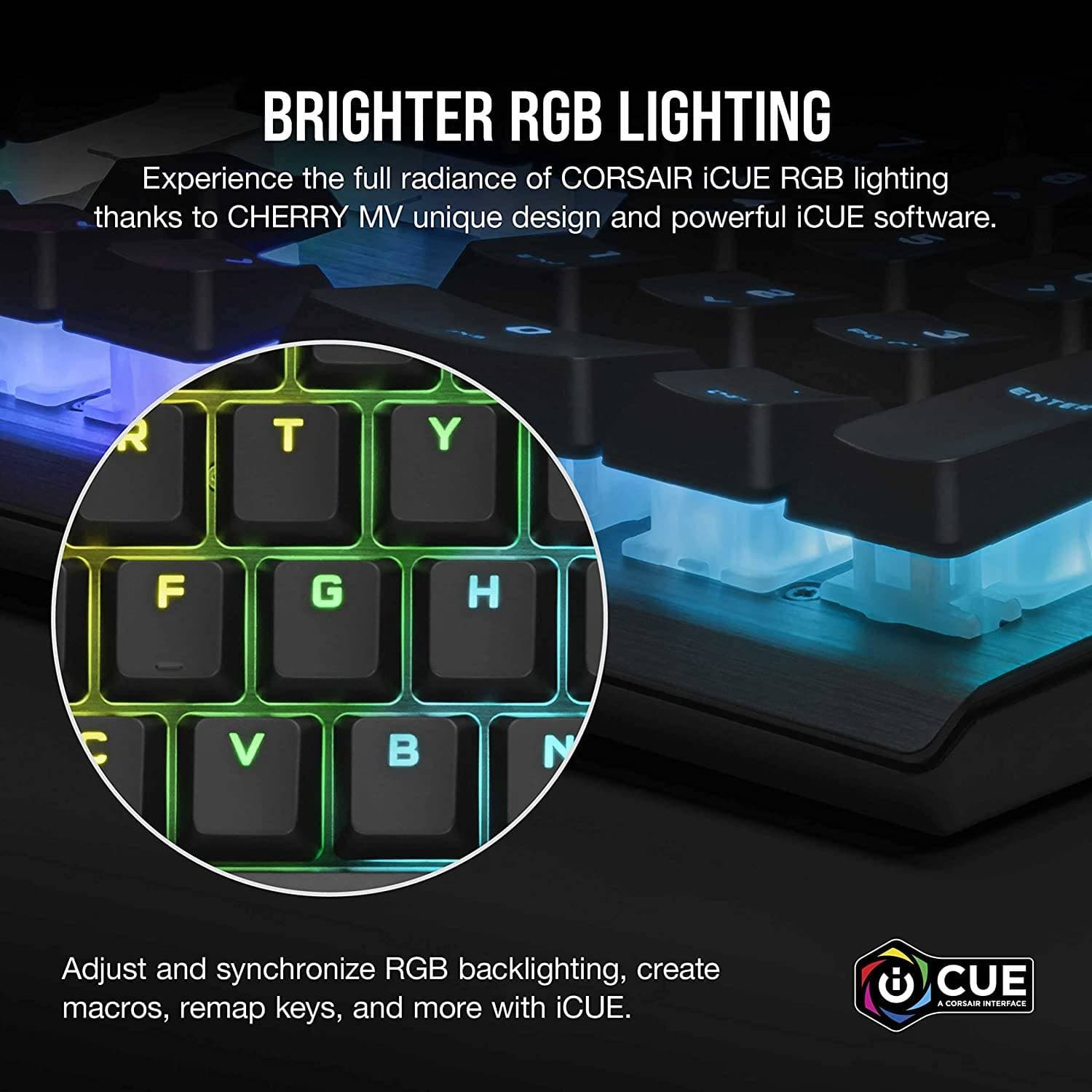 Corsair K60 RGB Pro Mechanical Gaming Keyboard - CHERRY Mechanical Keyswitches - Durable AluminumFrame - Customizable Per-Key RGB Backlighting, Black