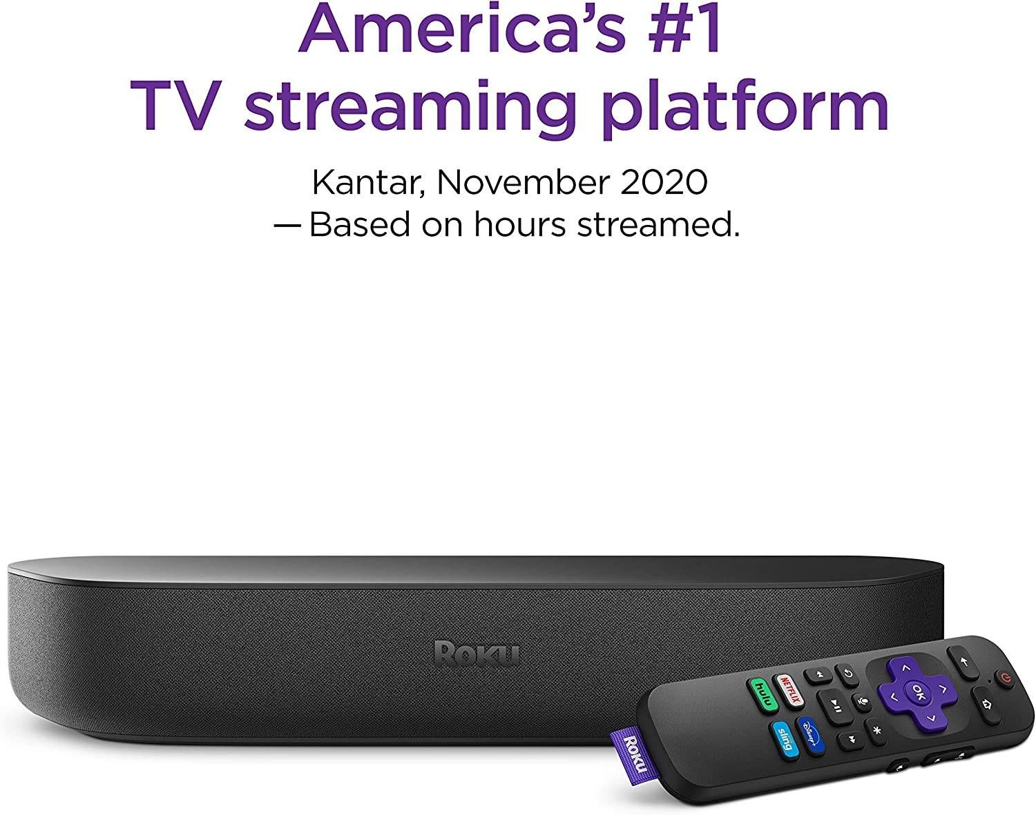Roku Streambar | 4K/HD/HDR Streaming Media Player & Premium Audio, All In One, Includes Roku Voice Remote