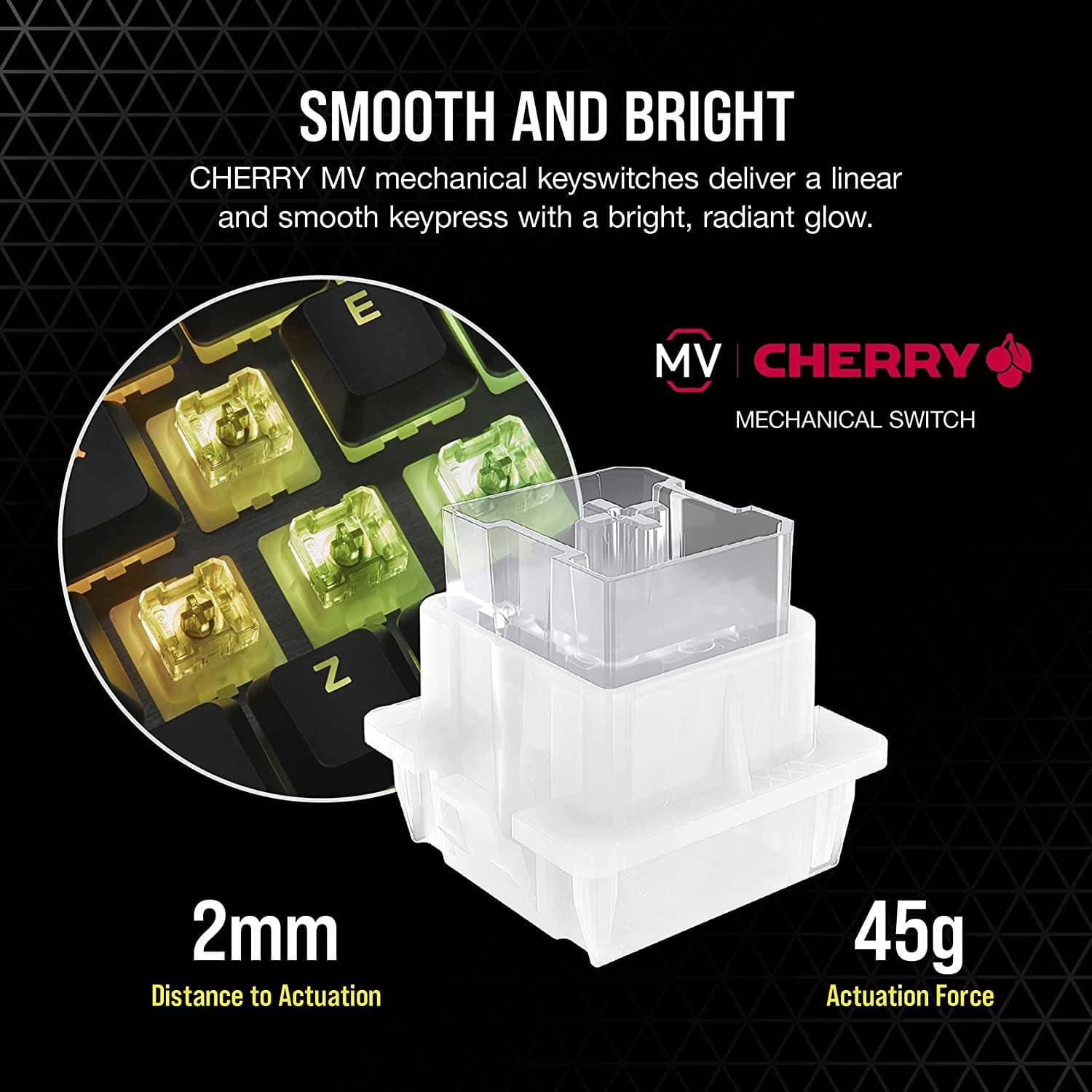 Corsair K60 RGB Pro Mechanical Gaming Keyboard - CHERRY Mechanical Keyswitches - Durable AluminumFrame - Customizable Per-Key RGB Backlighting, Black