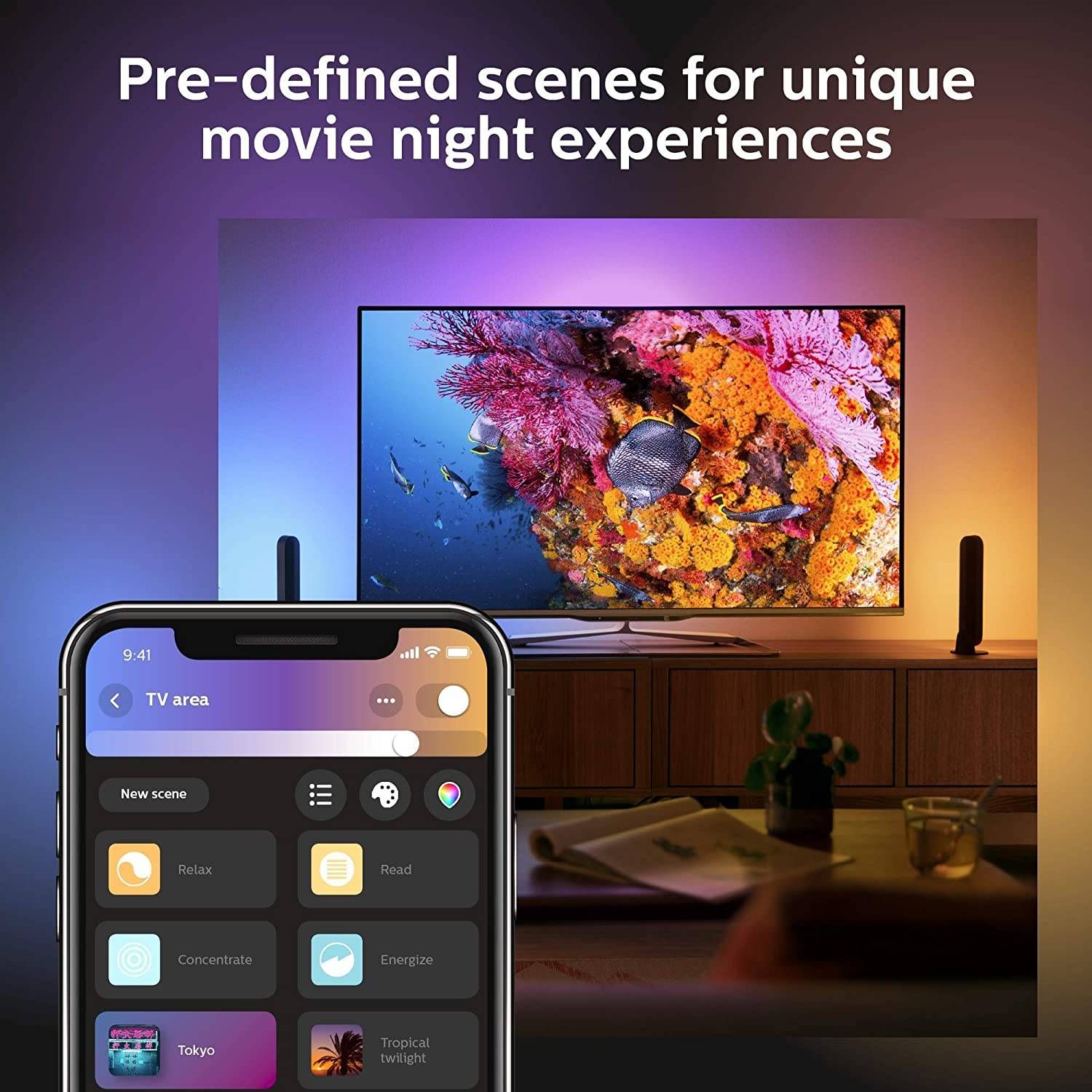 Philips Hue Play White & Color Smart Light Extension, Hub Required/NO Power Supply Included (Smart Lighting Compatibility with Amazon Alexa, Apple Homekit & Google Home)