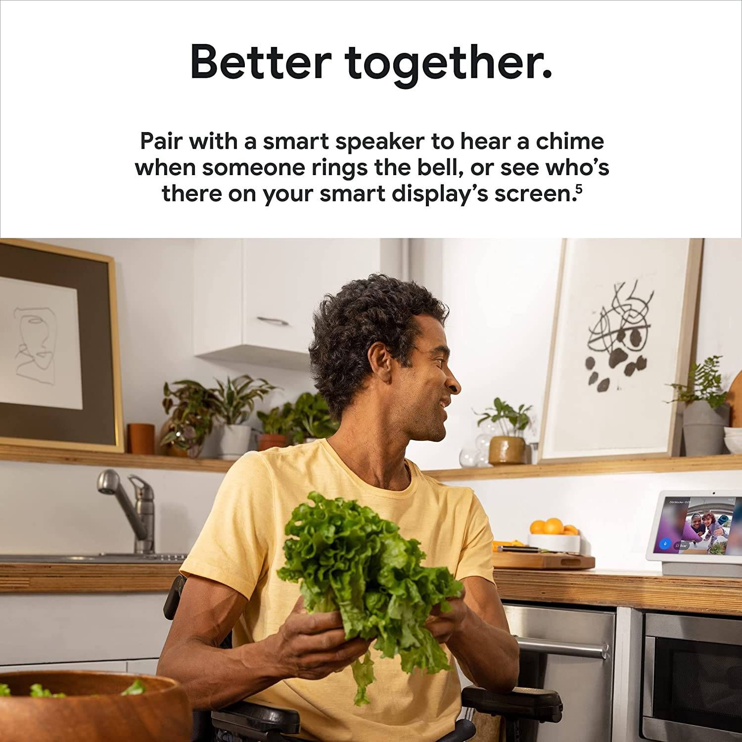 Google Nest Doorbell (Battery) - Wireless Doorbell Camera - Video Doorbell