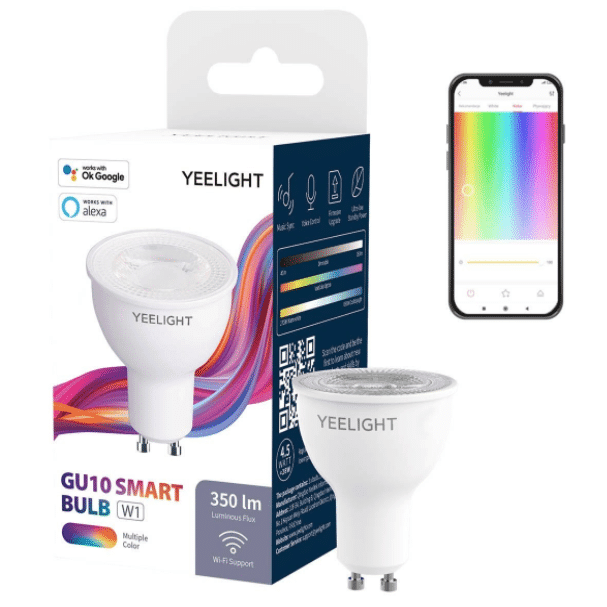 Yeelight GU10 Dimmable/Colorful Smart LED Bulb AC 220-240V 4.8W 2700K Work With Google Assistant Alexa Razer Chroma