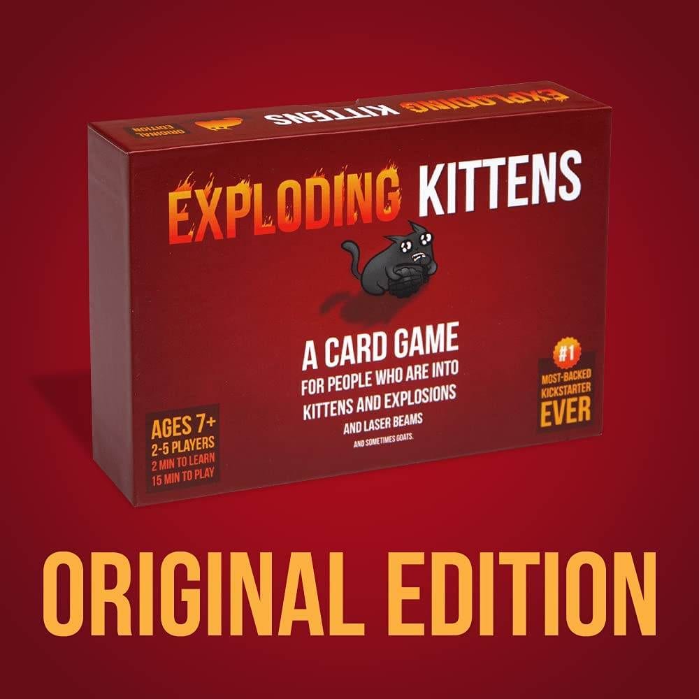 Exploding Kittens Original Edition - Card Games for Adults Teens & Kids - Fun Family Games - A Russian Roulette - 15 Min, Ages 7+, 2-5 Players