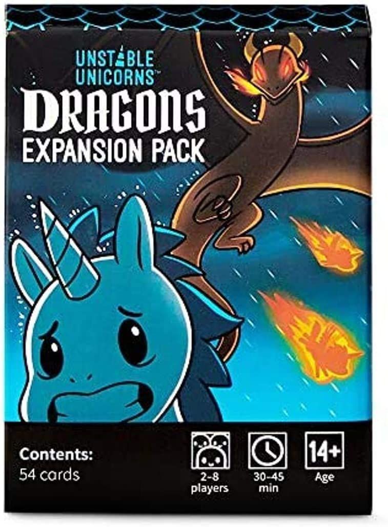 Unstable Unicorns Dragons Expansion Pack - Designed to be Added to Your Card Game