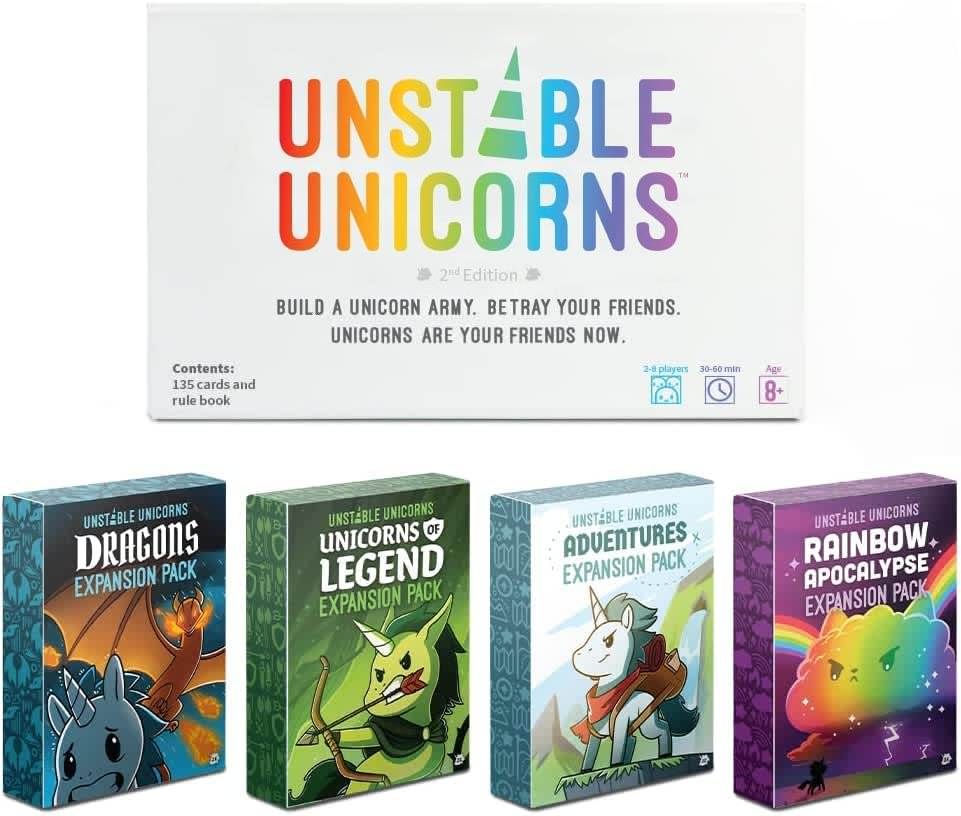 Unstable Unicorns Card Game - A Strategic Card Game and Party Game for Adults & Teens - Age 14+