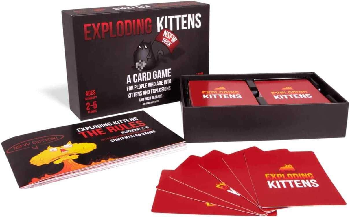 NSFW by Exploding Kittens - Card Games for Adults & Teens - A Russian Roulette Card Game (Package May Vary)