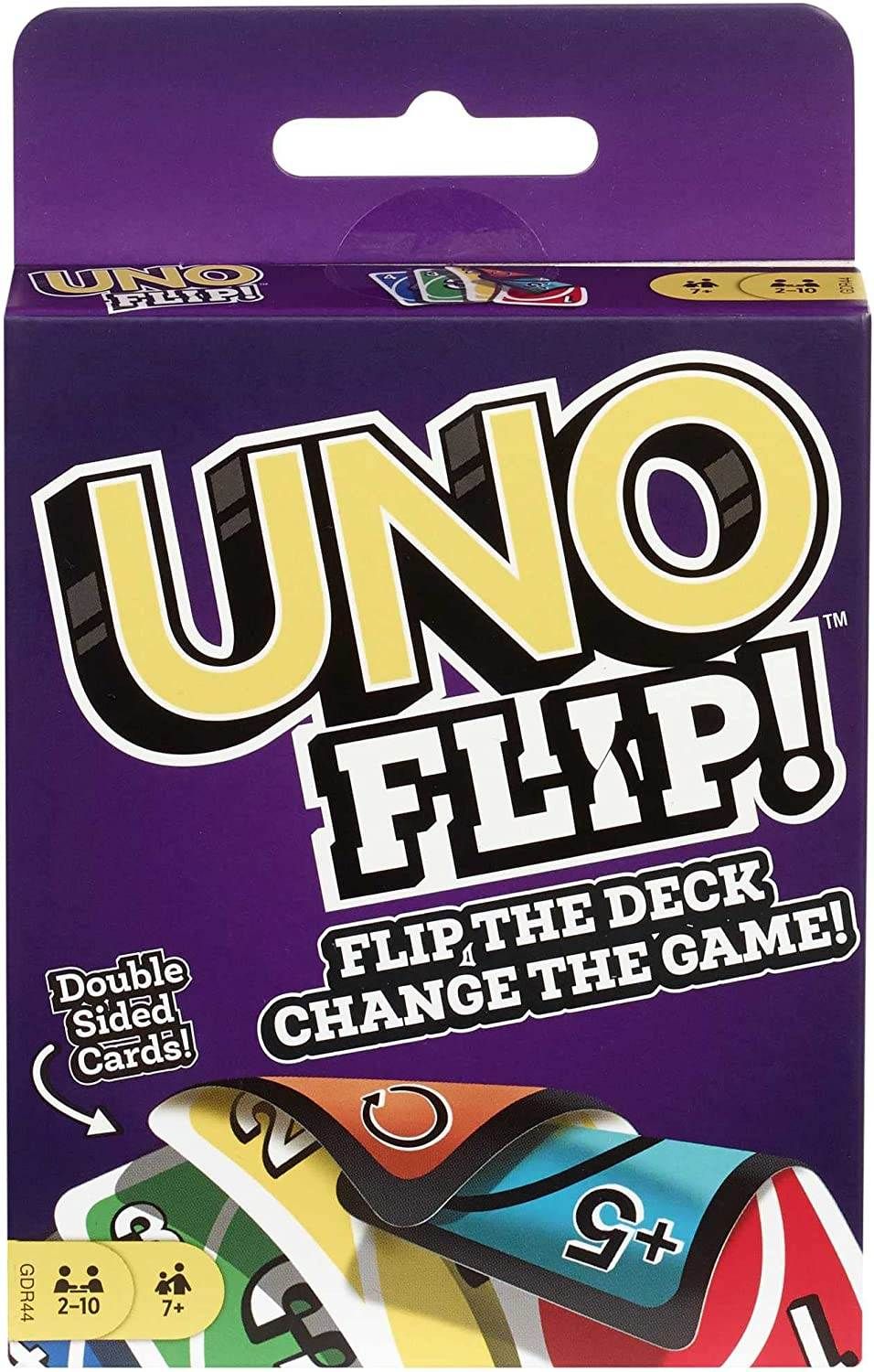 UNO FLIP! Family Card Game, with 112 Cards in a Sturdy Storage Tin, Family Card Game, with 112 Cards in a Sturdy Storage Tin, Makes a Great Gift for 7 Year Olds and Up