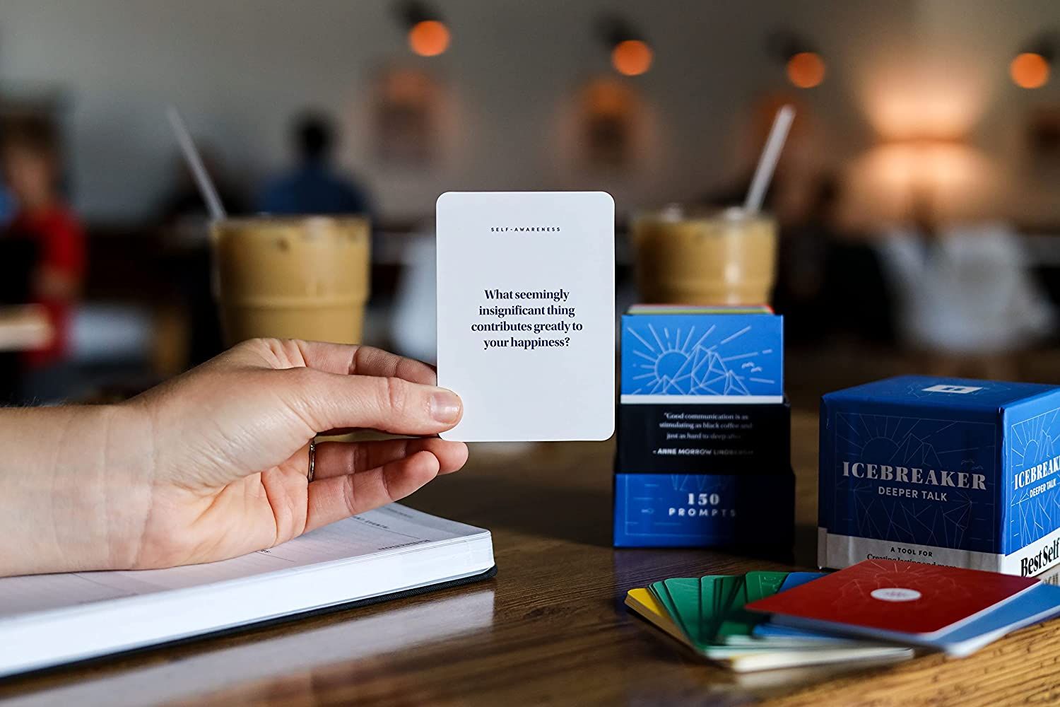 Conversation Starter Icebreaker Deck by BestSelf ― Powerful Conversation Cards Tool to Establish and Strengthen Relationships by Cultivating Open Engaging and Meaningful Interactions ― 150 Prompts