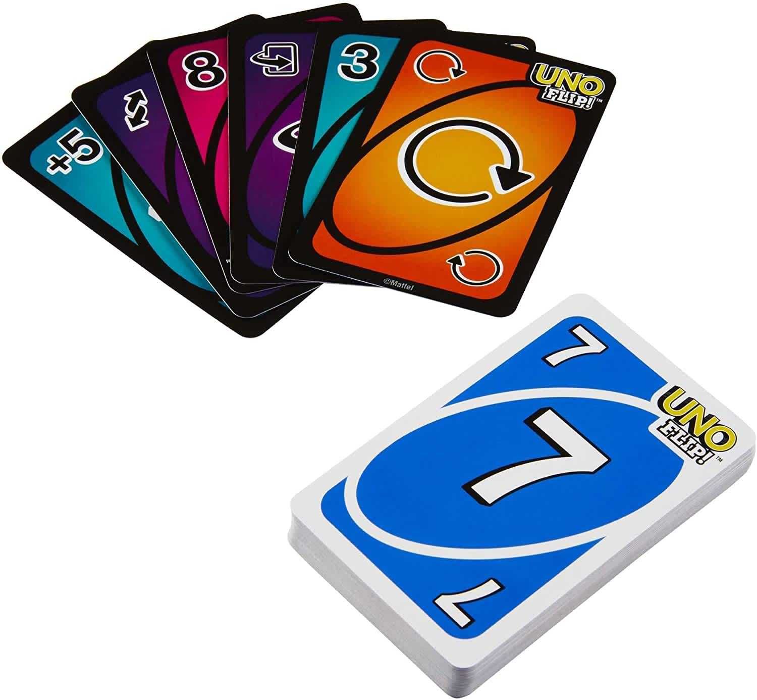 UNO FLIP! Family Card Game, with 112 Cards in a Sturdy Storage Tin, Family Card Game, with 112 Cards in a Sturdy Storage Tin, Makes a Great Gift for 7 Year Olds and Up