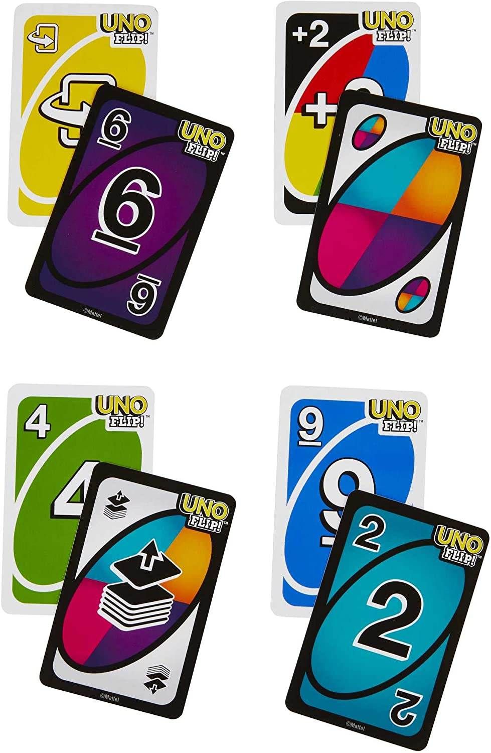 UNO FLIP! Family Card Game, with 112 Cards in a Sturdy Storage Tin, Family Card Game, with 112 Cards in a Sturdy Storage Tin, Makes a Great Gift for 7 Year Olds and Up