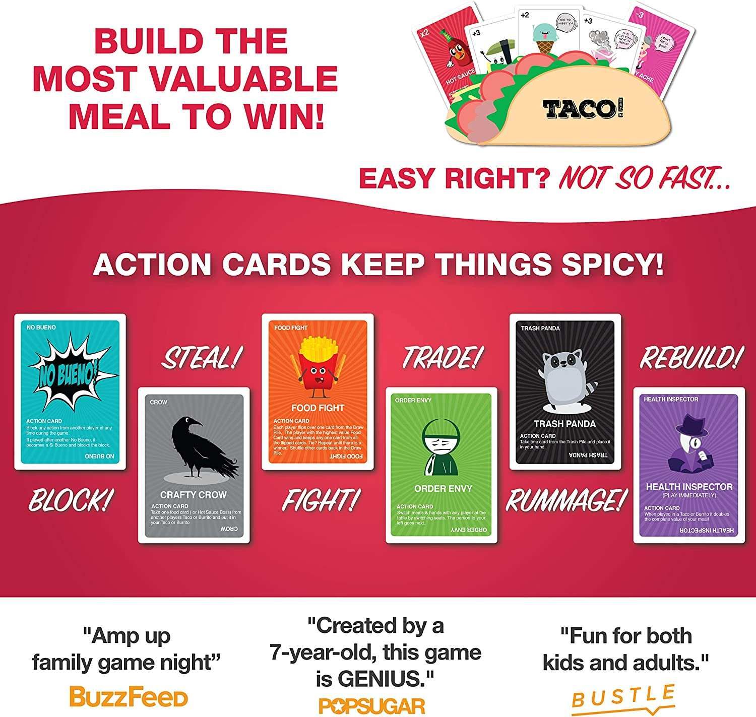 Taco vs Burrito - The Strategic Family Friendly Card Game Created by a 7 Year Old - Perfect for Boys, Girls, Kids, Families & Adults