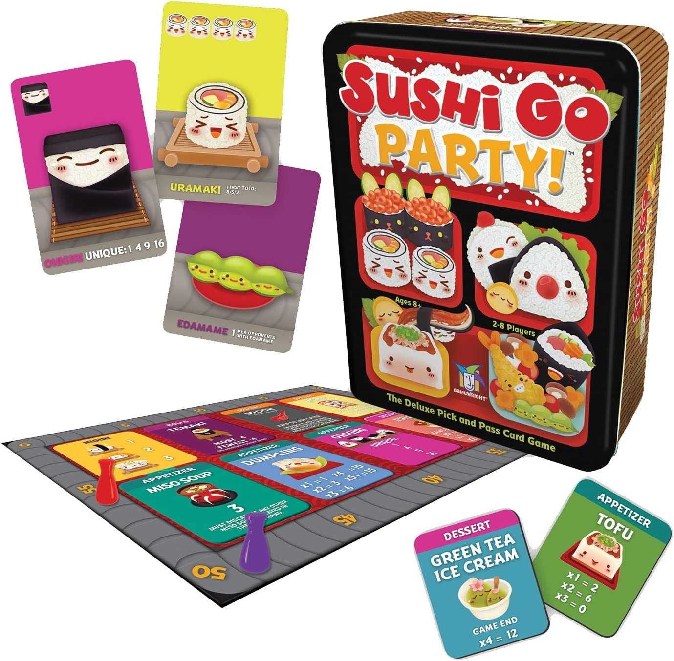 Sushi Go Party! - The Deluxe Pick & Pass Card Game by Gamewright, Multicolored