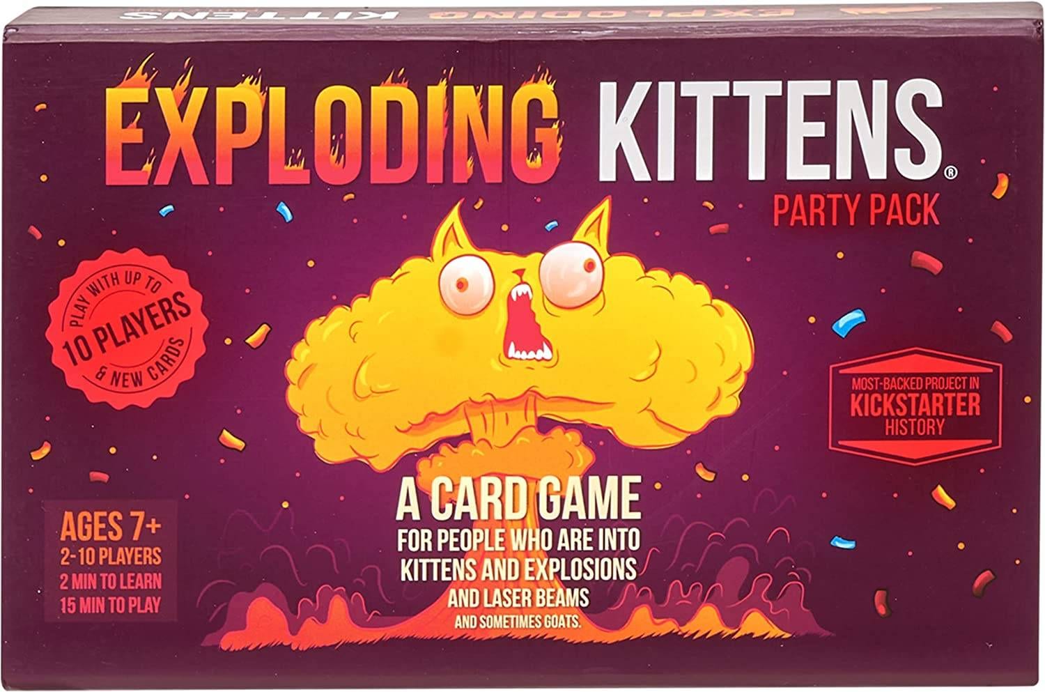 Exploding Kittens Party - A Russian Roulette Card Game, Easy Family-Friendly Party Games - Card Games for Adults, Teens & Kids - 2-10 Players