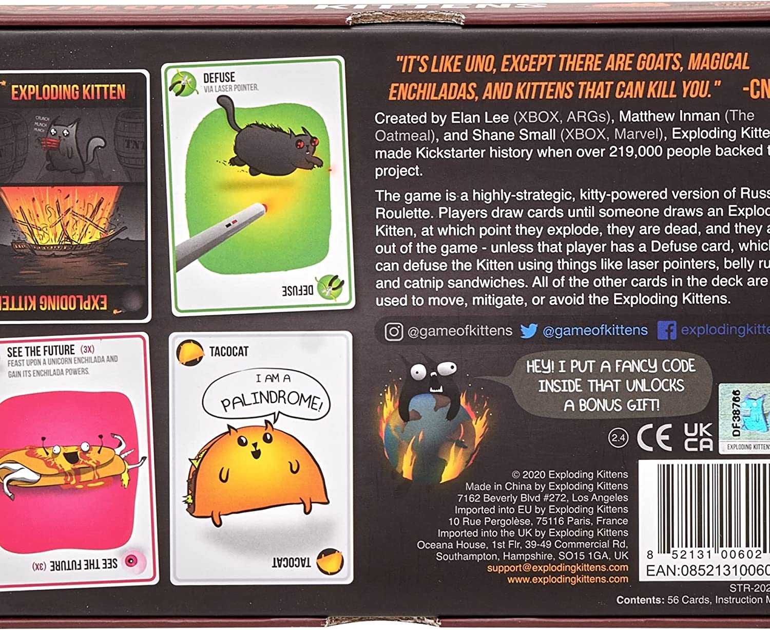 Exploding Kittens Original Edition - Card Games for Adults Teens & Kids - Fun Family Games - A Russian Roulette - 15 Min, Ages 7+, 2-5 Players
