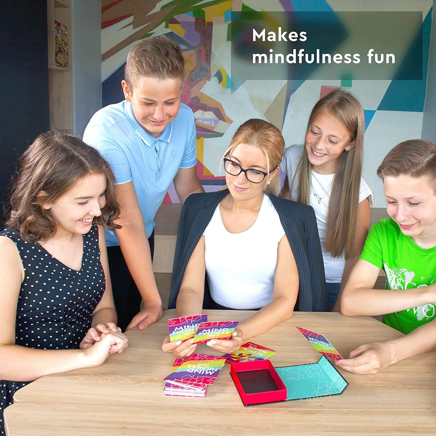 Mindfulness Therapy Games: Social Skills Game That Teaches Mindfulness for Kids, Teens and Adults Effective for Self Care, Communication Skills 40 Cards for Play Therapy