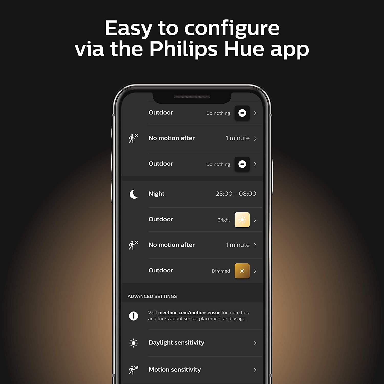 Philips Hue Dusk-to-Dawn Outdoor Motion Sensor, Wireless and Easy to Install, Works with Philips Hue Lights, Hue Bridge Required