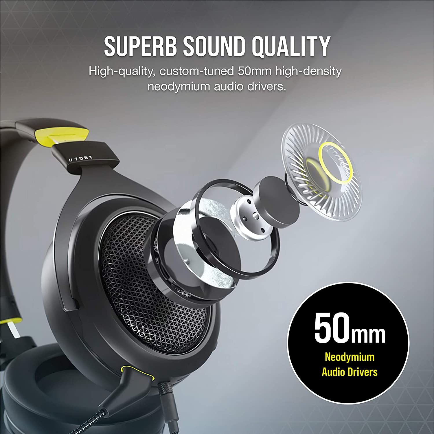 Corsair HS70 BLUETOOTH Wired Gaming Headset with Bluetooth (Wired Compatibility with Xbox/PlayStation and Wireless Bluetooth with PC/Switch/iOS/Android, Up to 30 Hours of Battery Life) Carbon