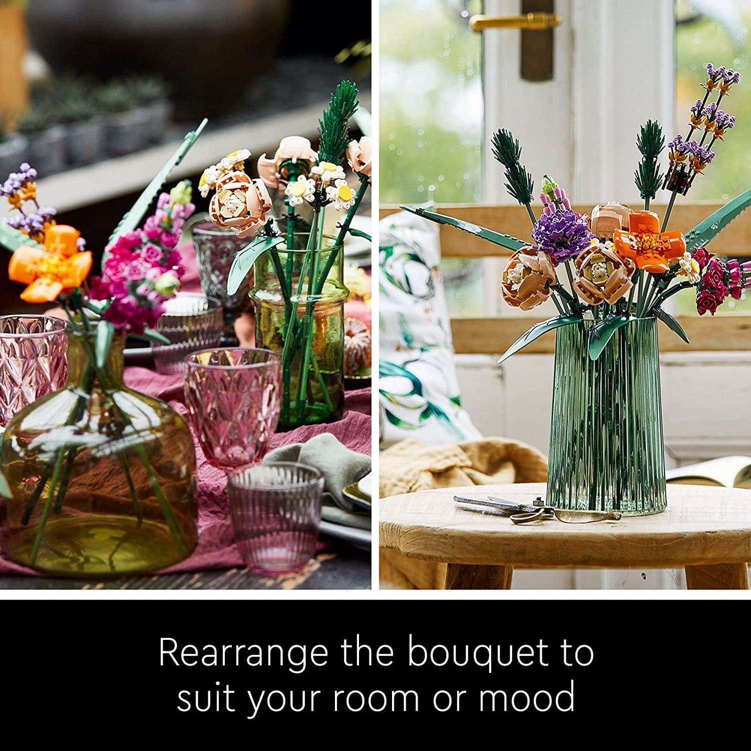 LEGO Icons Flower Bouquet 10280 Artificial Flowers, Set for Adults, Decorative Home Accessories, Mother's Day Gift, Gift for Her and Him, Botanical Collection