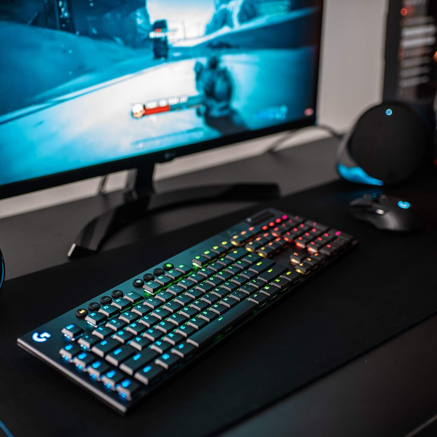 Logitech G915 LIGHTSPEED RGB Mechanical Gaming Keyboard, Low Profile GL, LIGHTSYNC RGB, Advanced LIGHTSPEED Wireless and Bluetooth Support